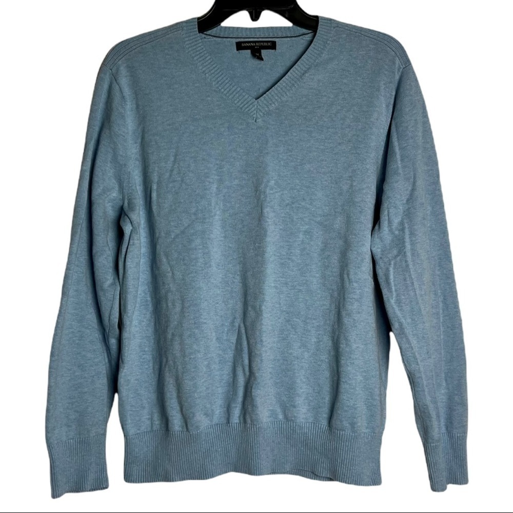 Banana Republic V Neck Sweater Blue Size M